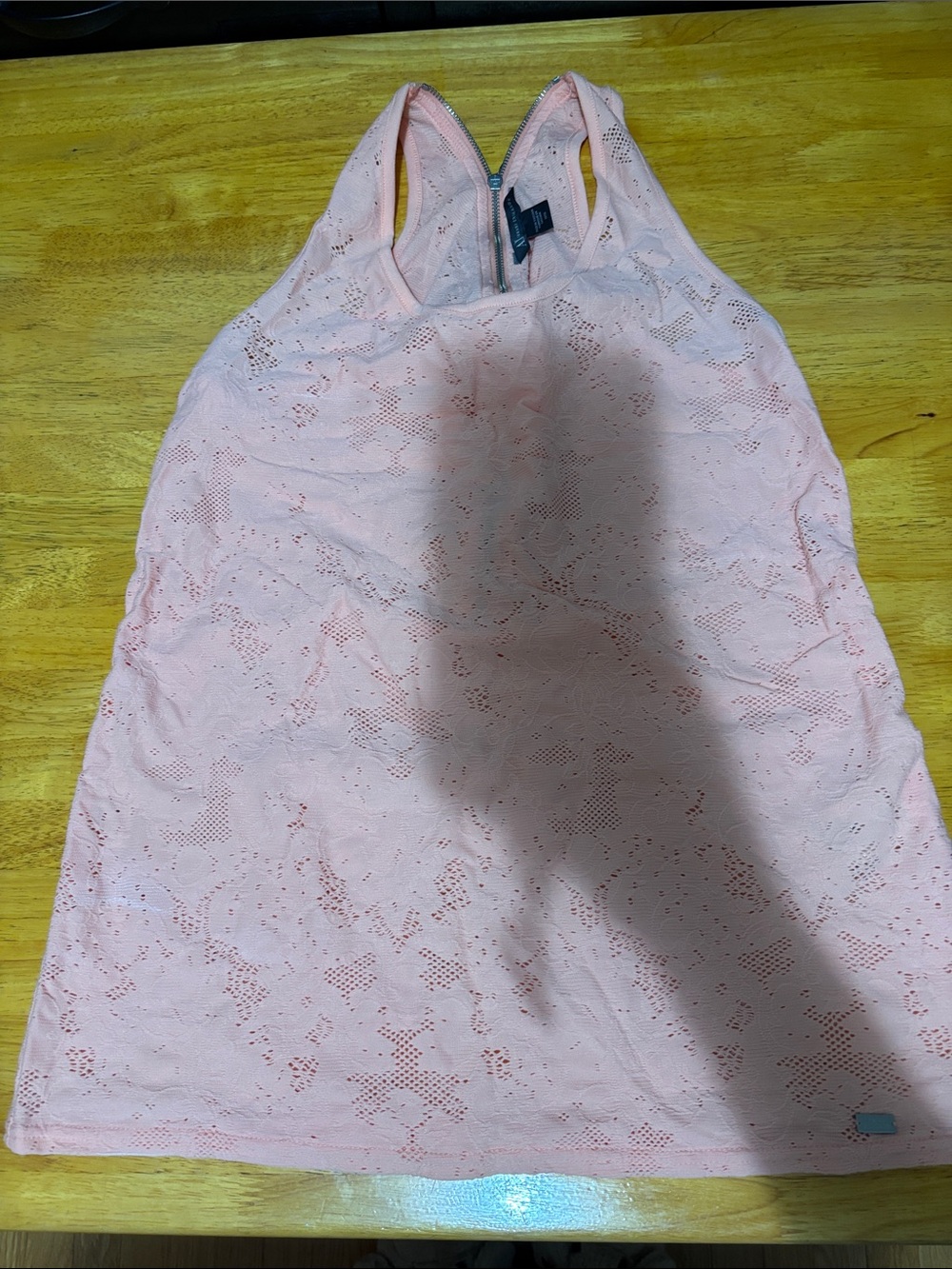 Armani Exchange Light coral Lace Racerback Tank Top
